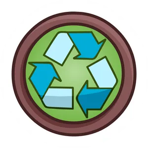 Recycle Symbol Cartoon Style PNG image