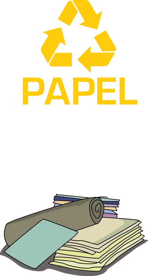 Recycle Symbol Paper Stack PNG image