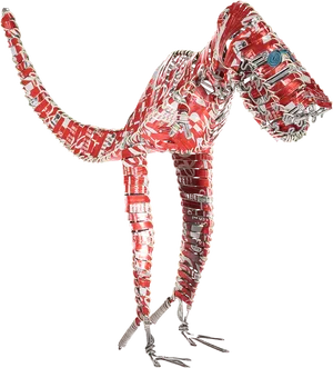 Recycled Soda Can Dinosaur Sculpture PNG