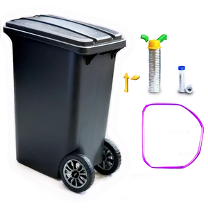 Recycling Bin With Wheels PNG Wln5