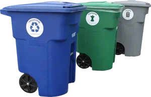 Recycling_ Compost_ Landfill_ Bins PNG