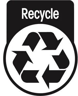 Recycling Symbol Blackon Blue Background.png PNG image