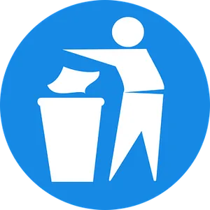 Recycling Symbol Blue Background