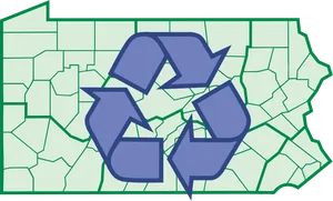 Recycling Symbol Overlaid On Map PNG image