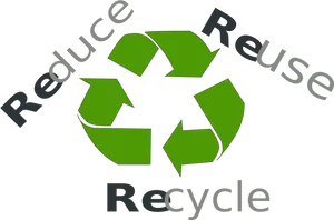Recycling Symbolwith Reduce Reuse Recycle Text PNG image