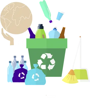 Recyclingand Cleaning Concept PNG image