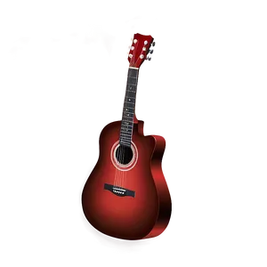 Red Acoustic Guitar Drawing Png Ruc60 PNG image