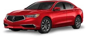 Red Acura Sedan Profile View PNG image