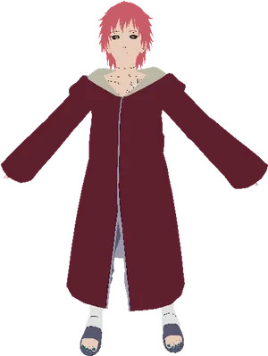 Red Akimono Anime Character PNG image