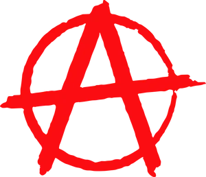 Red Anarchy Symbolon Blue Background.png PNG image
