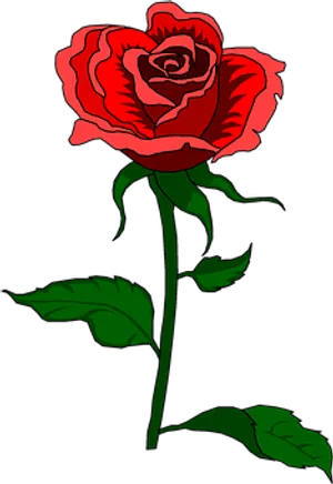 Red And Black Rose Illustration PNG image