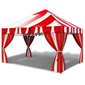Red And White Carnival Tent PNG 06282024