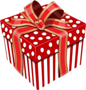 Red And White Polka Dot Gift Box