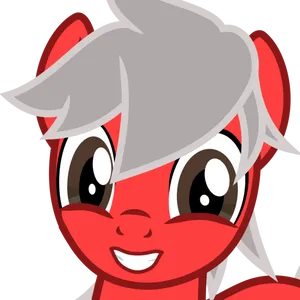Red_ Animated_ Pony_ Character_ Smiling
