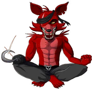 Red_ Anthro_ Wolf_ Character PNG image