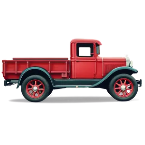 Red Antique Truck PNG 16