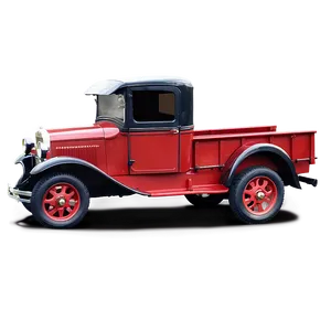 Red Antique Truck PNG 2