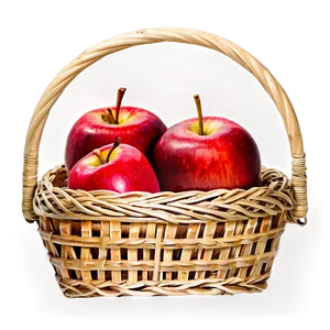 Red Apple Basket PNG 06272024