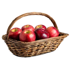 Red Apple Basket PNG Nvd