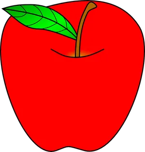 Red Apple Cartoon Illustration
