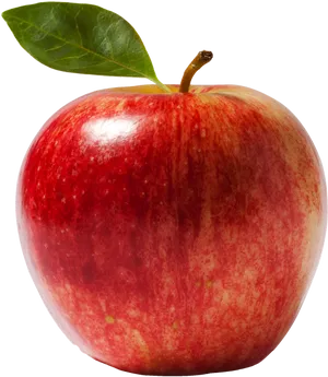 Red Apple With Leaf PNG