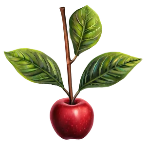 Red Apple With Leaf PNG 72