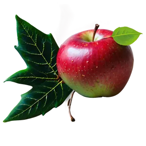Red Apple With Leaf PNG Pwc80 PNG