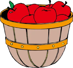 Red Applesin Wooden Basket