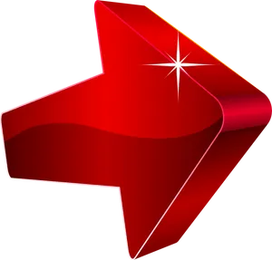 Red Arrow Icon Glossy Finish PNG image