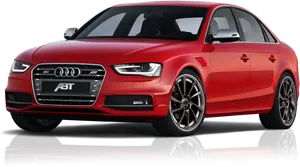 Red Audi Sedan Profile View PNG image