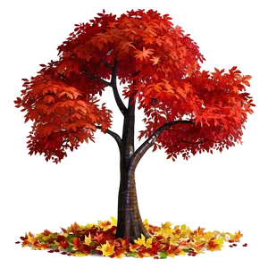 Red Autumn Tree Png 06122024 PNG image