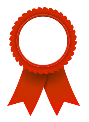 Red Award Ribbon Blank Center PNG image