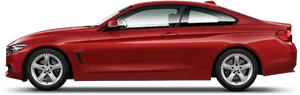 Red B M W4 Series Coupe Side View PNG image