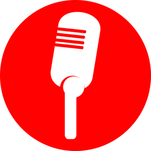 Red Background Microphone Icon PNG image