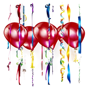 Red Balloons Decoration PNG 06132024