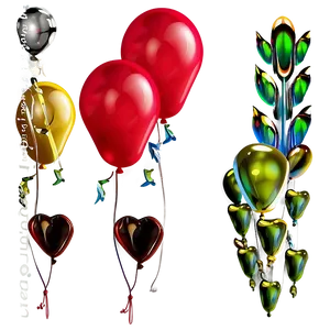 Red Balloons Decoration PNG Vak44 PNG