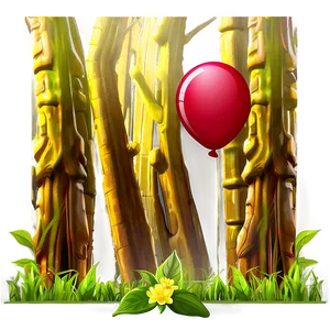 Red Balloons In Nature PNG 84