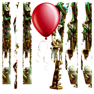 Red Balloons In The Wind PNG 06132024
