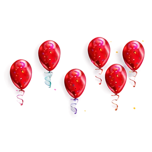 Red Balloons With Glitter PNG 49