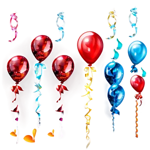Red Balloons With Glitter PNG Gkf PNG