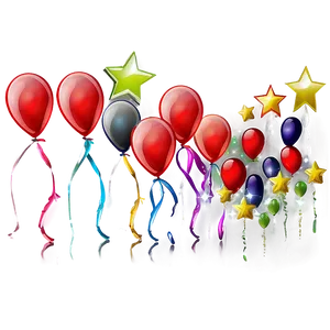 Red Balloons With Stars PNG Vtc PNG