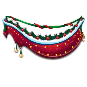 Red Banner For Christmas PNG Mdm