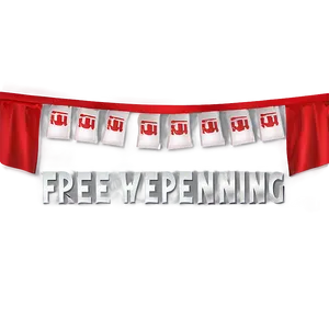 Red Banner For Grand Opening PNG 06122024 PNG
