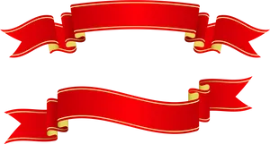 Red Banner Ribbons Vector PNG image