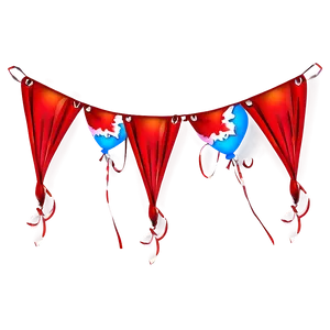 Red Banner With Balloons PNG 11