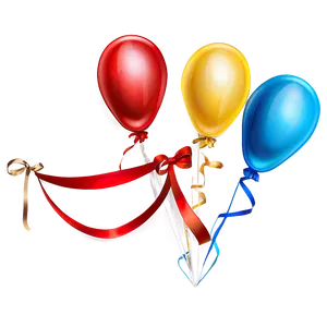 Red Banner With Balloons PNG Udx PNG