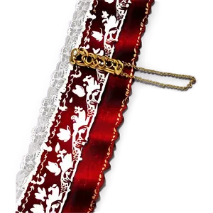 Red Banner With Lace Edge PNG Rqu PNG