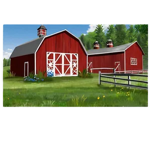 Red Barn House PNG 5