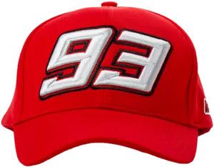 Red Baseball Cap Number93 Embroidery PNG image