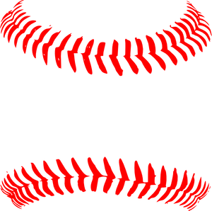 Red Baseball Stitches Graphic PNG image